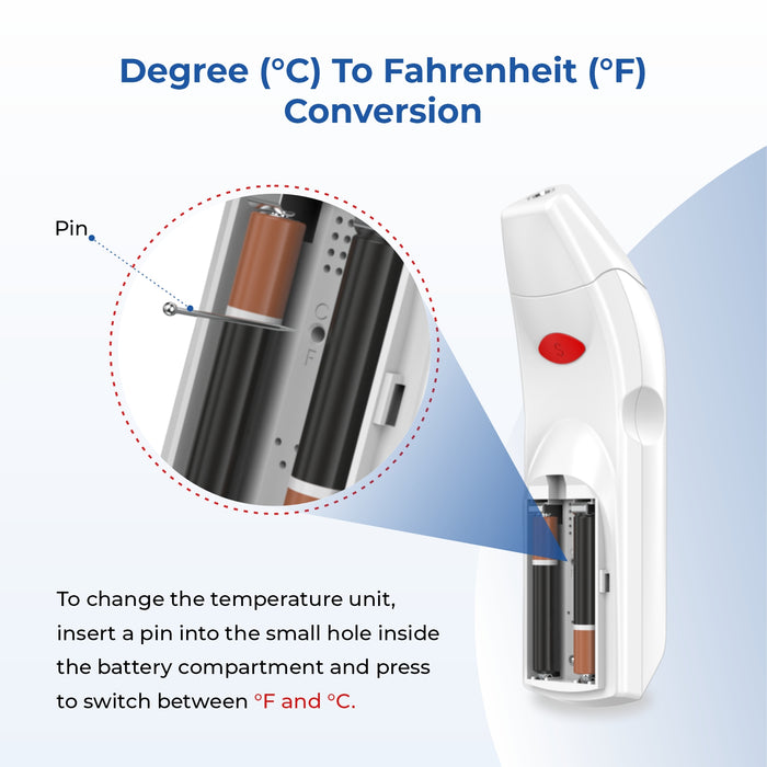 EASYCARE Infrared Forehead & Ear Thermometer for Adults, Kids & Babies , Non-Contact Digital Thermometer with Object Mode ,Instant 1-Second Reading , Fever Alarm , LCD Display , Memory Recall , White