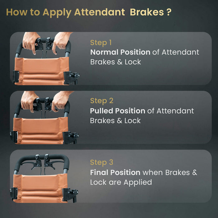 EASYCARE Portable Mild Steel Traveling Wheelchair with 105 kg Capacity, Attendant Brake, Safety Belt, Back Pocket, Carry Bag, and Handle Feature for Easy Travel and Mobility (EC9007)