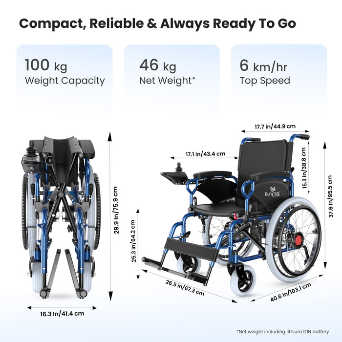 EASYCARE Foldable Electric Wheelchair | Motorized Mobility Scooter for Adults (EC 716S)