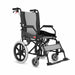 Black manual wheelchair with gray seat on a white background