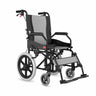 Black manual wheelchair with gray seat on a white background