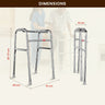 Aluminum Foldable Walker with Adjustable Height Dimensions – 8-Height Levels from 30 to 37 Inches for Elderly and Disabled Support