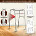 Aluminum Foldable Walker with 2-in-1 Fixed and Reciprocal Movement Function – Lightweight, Adjustable Support for Elderly and Disabled