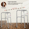 Aluminum Foldable Walker with Push Pin 8-Height Adjustable Legs – Lightweight Support for Elderly and Disabled from 30 to 37 Inches