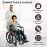 Comfortable and durable foldable commode wheelchair with 105 kg weight-bearing capacity, ergonomically designed safety belt, and epoxy powder coating for long-lasting use. Ideal for elderly and patients with enhanced comfort and support.