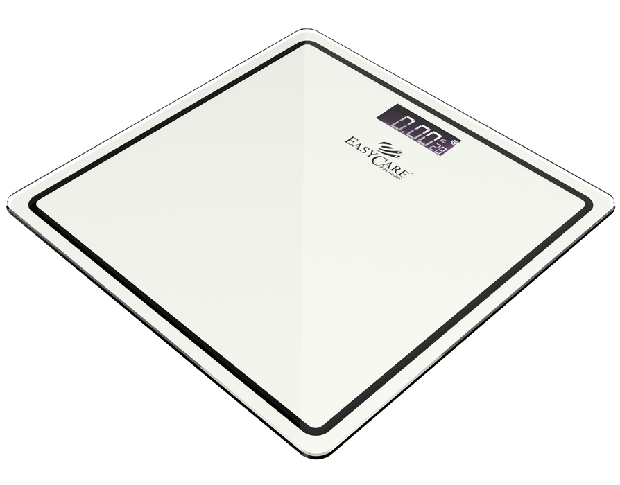 EASYCARE (EC3460) Thick Tempered Glass Digital Weighing Scale, White