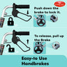 Easy to Use Handbrakes for Wheelchair – Push Down to Lock, Pull Up to Release for Safety and Control