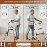 EASYCARE 2-in-1 Walker - Dual Mode Functionality with Fixed and Reciprocal Movement Options for Adjustable Walking Assistance. Easily Switch Between Fixed (Top) and Reciprocal (Bottom) Modes by Pressing the Button for Versatile Mobility Support