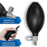 EASYCARE aneroid blood pressure monitor featuring an ergonomically designed inflation bulb and a reliable corrosion-resistant air-release valve for precise and comfortable manual BP measurement