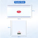 An infographic detailing the dimensions of the digital scale, showing its size with the baby weighing tray attached and as a standalone adult scale.
