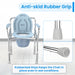 EASYCARE Commode Chair with Anti-Skid Rubber Grip - Rubberized Grips Ensure Stability and Prevent Movement, Even in Wet Conditions, Providing Enhanced Safety and Comfort for Users