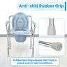 EASYCARE Commode Chair with Anti-Skid Rubber Grip - Rubberized Grips Ensure Stability and Prevent Movement, Even in Wet Conditions, Providing Enhanced Safety and Comfort for Users