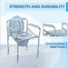 EASYCARE Commode Chair with Chrome-Plated Steel Frame - Strong and Durable Design, Built to Last with Enhanced Stability and Longevity, Ideal for Elderly and Patient Use