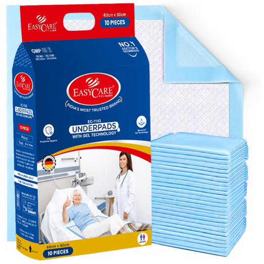 EASYCARE EC1143 large disposable underpad for adults – waterproof, skin-friendly 60x90 bed pad for incontinence and patient care