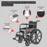 EasyCare EC709 Commode Wheelchair Features: Detachable Seat for Easy Cleaning, Flip-Up Footrest for Convenient Access, Breathable Seat for Enhanced Comfort, Commode Basket for Easy Waste Disposal | Ideal for Disabled and Elderly Users