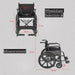 EasyCare EC709 Commode Wheelchair Dimensions: 57 cm Seat Width, 51 cm Seat Depth, 88 cm Backrest Height, 102 cm Total Length, 22 cm Folded Width