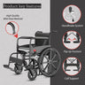 EasyCare EC709 Commode Wheelchair Key Features: High-Quality Mild Steel Frame for Durability, Handbrake System for Enhanced Safety, Flip-Up Footrest for Easy Access, Calf Support for Added Comfort | Ideal for Elderly and Disabled Users