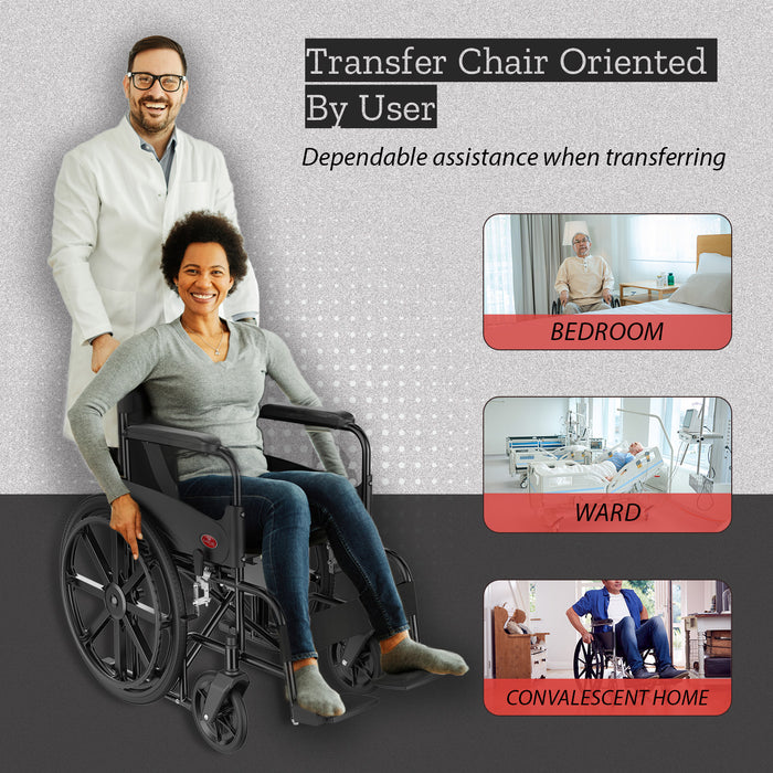 EasyCare EC709 Transfer Chair Orientation for Elderly and Disabled Users: Dependable Assistance for Transfers in Bedroom, Ward, and Convalescent Home Settings