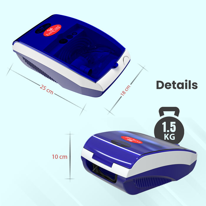 EASYCARE (EC7720) Nebulizer Machine Dimensions - Portable Respiratory Therapy Device