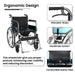 EasyCare Ergonomic Wheelchair with Attendant Brake and Handbrake System, Comfortable Leather Fiber Seat for Enhanced Posture and Mobility, Reduces User Discomfort, Ideal for Daily Use