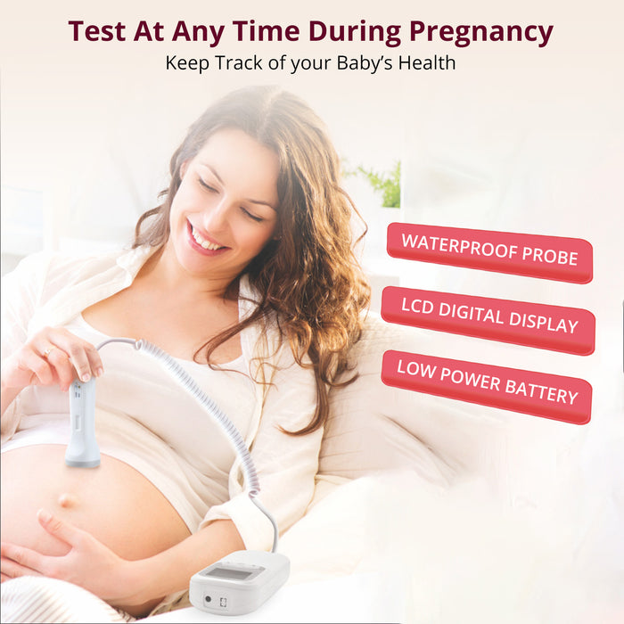 EasyCare Fetal Doppler - Monitor Baby's Health Anytime During Pregnancy with Waterproof Probe, LCD Digital Display, and Low Power Battery.