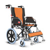 Easycare foldable aluminum wheelchair with 16" rear wheels, locking hand brakes, and foldable backrest for enhanced mobility and comfort.
