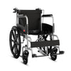 EASYCARE foldable wheelchair with attendant brake, swing-away footrests, and cushioned armrests for elderly and patient mobility