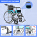 Easycare foldable wheelchair with handbrake, attendant brake, and flip-up footrest for elderly mobility and comfort