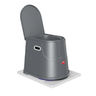 Easycare Grey Portable Toilet Converter - Commode Stool with 125kg Weight Capacity, Smooth Grey Finish, Reinforced Rubber Pads, Connected Lid to Minimize Odors for Comfortable and Safe Use