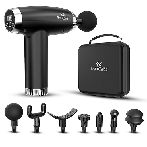 EasyCare Massage Gun for Full Body – Cordless Deep Tissue Massager for Neck, Back, Shoulder, and Foot Pain Relief | 6 Attachments and 30-Speed Variations