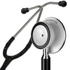 A close-up product image of an Easycare stethoscope showing its dual-sided chestpiece and durable tubing.