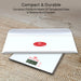  An image highlighting a compact and durable digital weighing scale with a strong platform made of tempered glass.