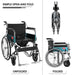 EasyCare Wheelchair with Commode - Simple Fold and Unfold Mechanism for Easy Storage and Transportation, Effortless Folding Process for Mobility Assistance