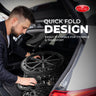 EASYCARE Wheelchair with Quick Fold Design - Easily Foldable for Convenient Storage and Transport. Shown with a Person Folding the Wheelchair and Placing it in the Back of a Car for Easy Mobility
