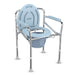 Front view of EASYCARE894 3-in-1 Commode Chair for Adults - Adjustable Height & Foldable Toilet Chair with 105kg Weight Capacity, Featuring Slide-N-Remove Bucket, Non-Slip Rubber Pads for Stability, and Multi-Function Use as Bedside Toilet, Raised Toilet Seat, and Toilet Safety Frame