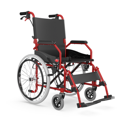 EASYCARE® Imported MS 11kg Ultra Lightweight Transporter Wheelchair with Hand Brake, Attendant Break & Quick Lock, Seat Belt, Foldable Backrest, Flip-Up Leg Rest, 105kg Capacity (20 Inches)