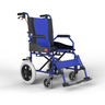 Blue and black wheelchair on a white background