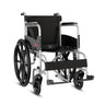 Foldable wheelchair for elderly and patients with MS hammered frame, self-propelled and attendant use, adjustable seat belt, and comfortable footrests
