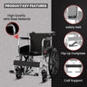 Foldable wheelchair made of mild steel with safety belt, flip-up footplate, and calf support for enhanced comfort and mobility