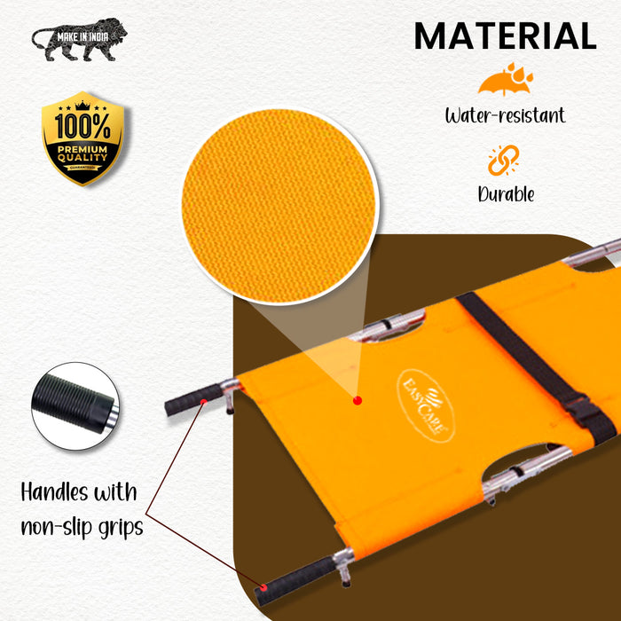 Made in India Foldable Stretcher - Water-Resistant Durable Material with Non-Slip Handle Grips for Safe Patient Transport