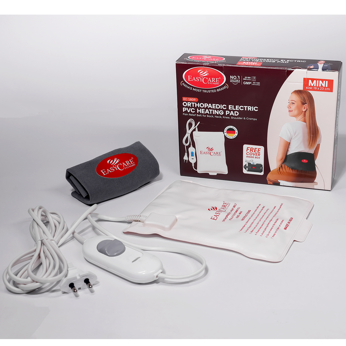 EASYCARE® - 3-meter extra-long cord, relieve Back Pain, Body strains and Neck Pain, Soft fabric, shock proof, features Overheat Protection, washable PVC Orthopaedic Heating Pad , Size - Mini 19 x 23 cm