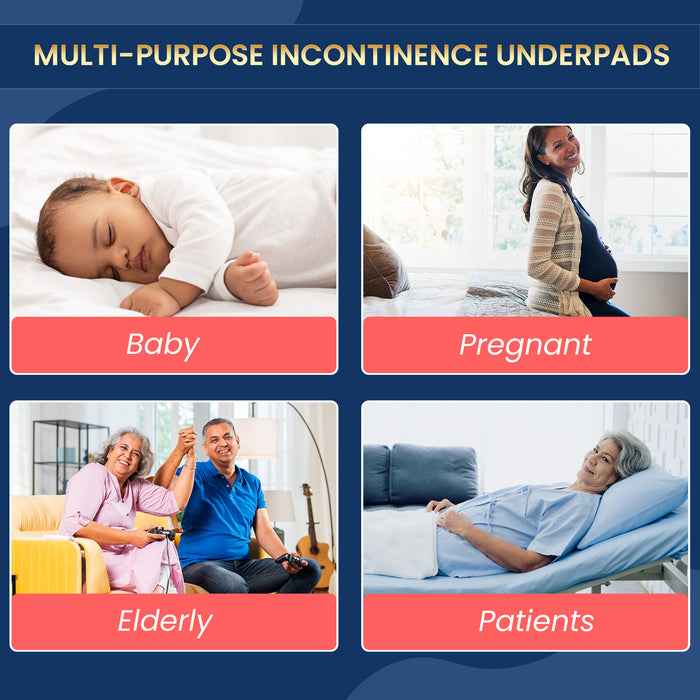 multi-purpose disposable underpads for baby, pregnant women, elderly adults, and patients – incontinence bed pads for urine leakage and medical use