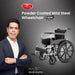 Powder Coated Mild Steel Foldable Wheelchair for Elderly and Patients – Self-Propelled and Attendant Use with Comfortable Footrests