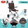 Wheelchair Features – 360° Rotating Wheels, Storage Pocket, Safety Belt, and 90° Flip-Up Handle for Comfort and Convenience