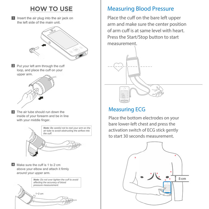 How to use EASYCARE Blood pressure monitor with Ecg