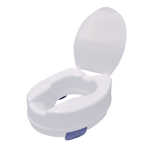 Toilet seat riser with lid & 4 clamp lock