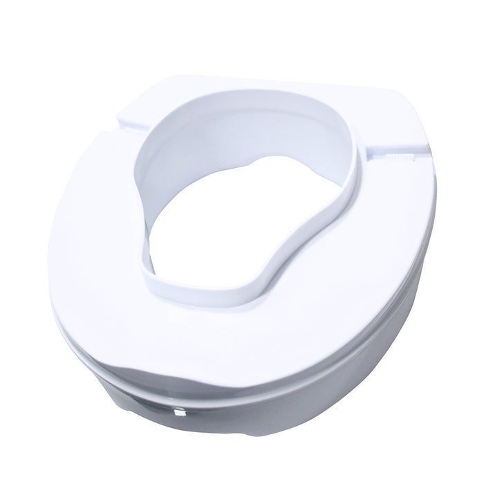 Back view of toilet seat riser