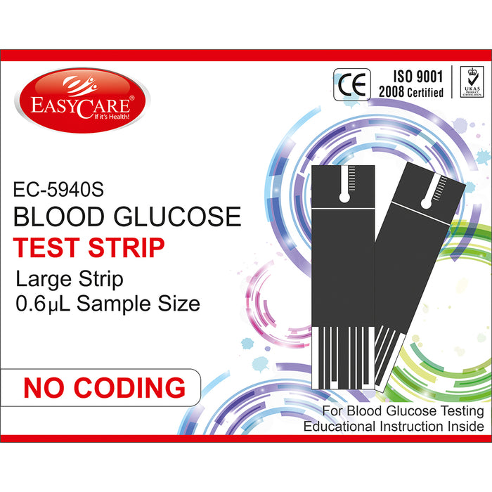 EasyCare Blood Glucose Test Strips 50 pcs – Accurate Glucometer Sugar Test Kit for Home Use