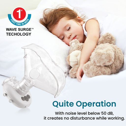 Handsfree Mesh Nebulizer for Adults and Kids - Wave Surge™ Technology, Quiet Operation