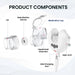 Nebulizer Device Components: Lid, Medication Cup, USB Charging Port, Liquid Level Induction, Main Unit